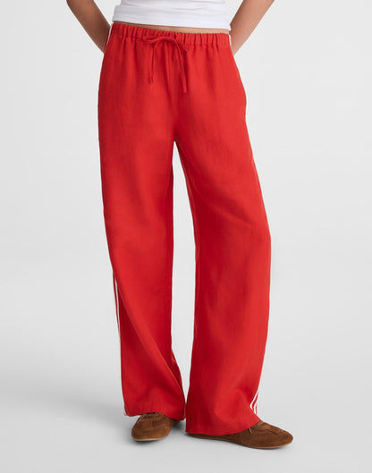 Pull-On Pants in 100% Linen Wild Poppy | Madewell