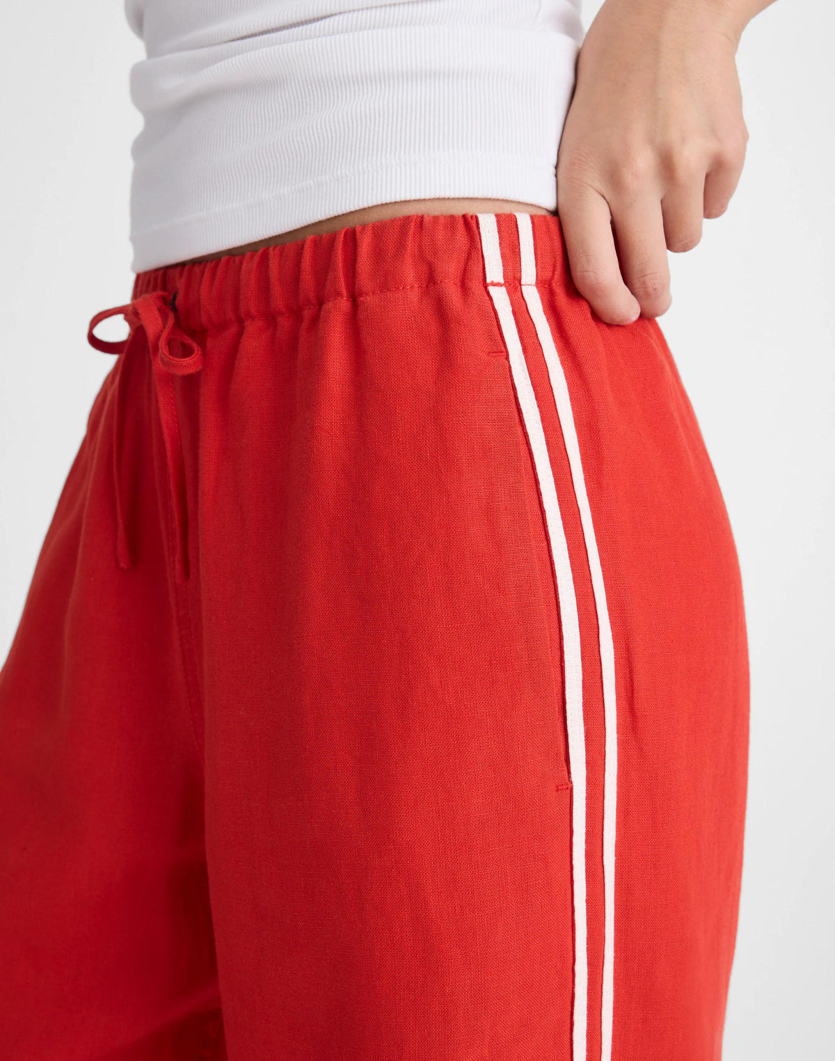 Pull-On Pants in 100% Linen Wild Poppy | Madewell