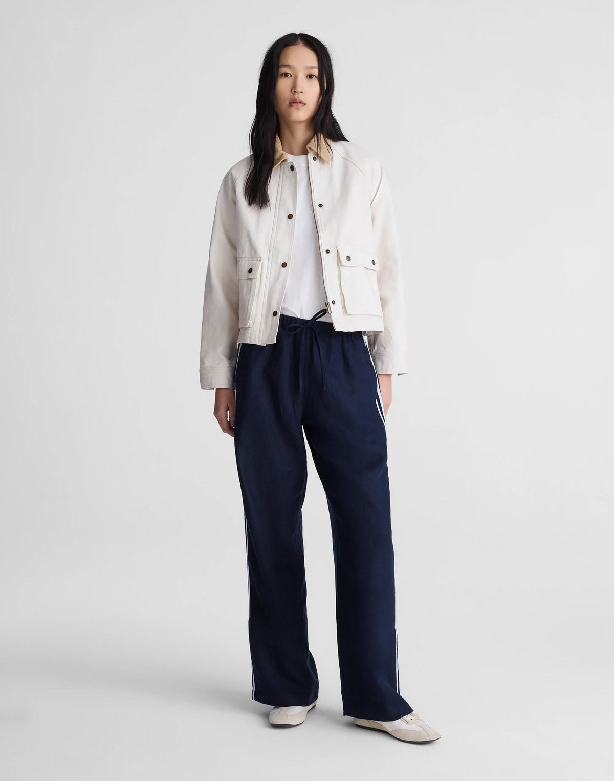 Pull-On Pants in 100% Linen Classic Navy | Madewell