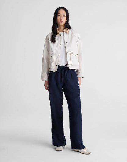 Pull-On Pants in 100% Linen Classic Navy | Madewell