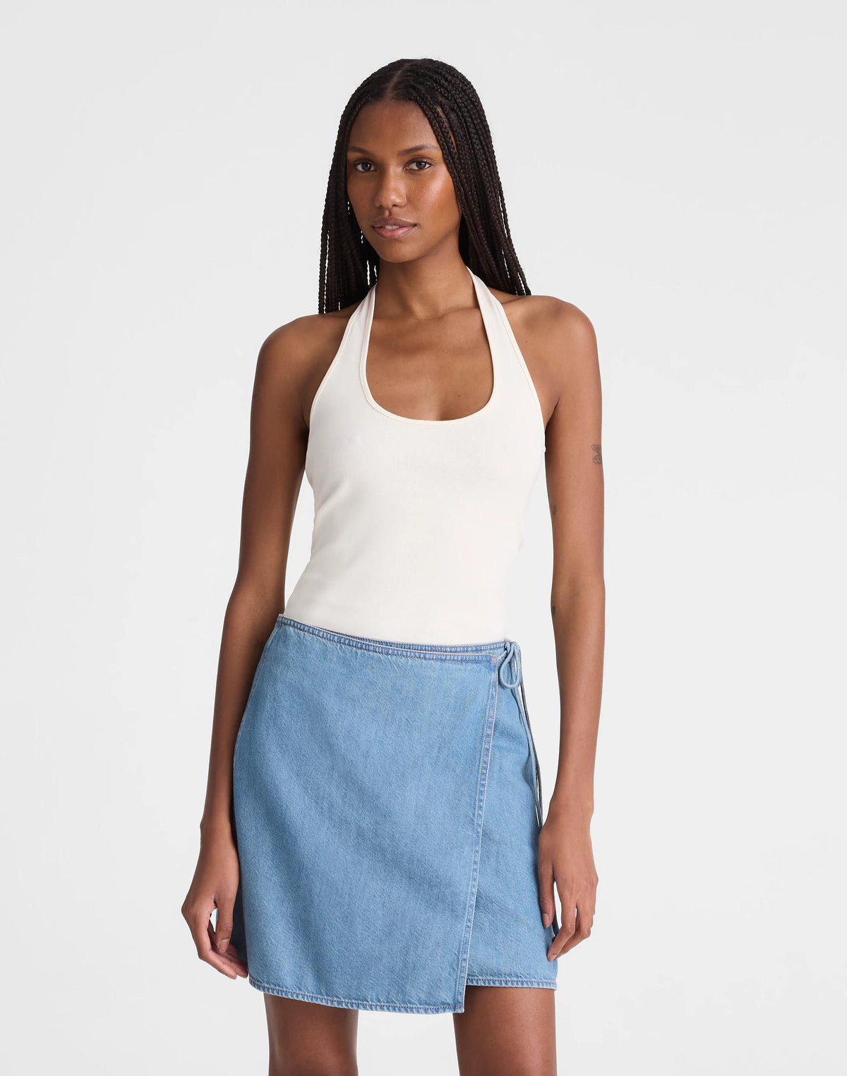 Airy Denim Wrap Mini Skirt Lido Wash | Madewell