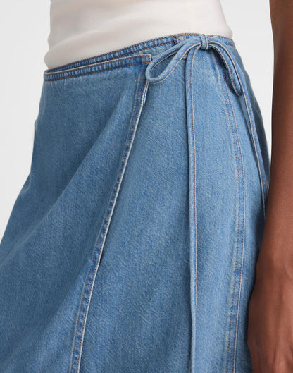 Airy Denim Wrap Mini Skirt Lido Wash | Madewell