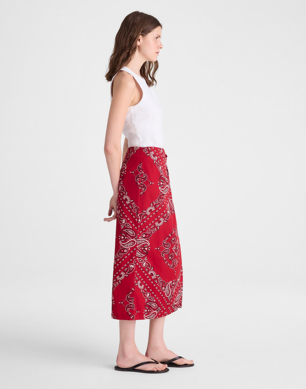 Midi Wrap Skirt in Poplin Chili Pepper | Madewell