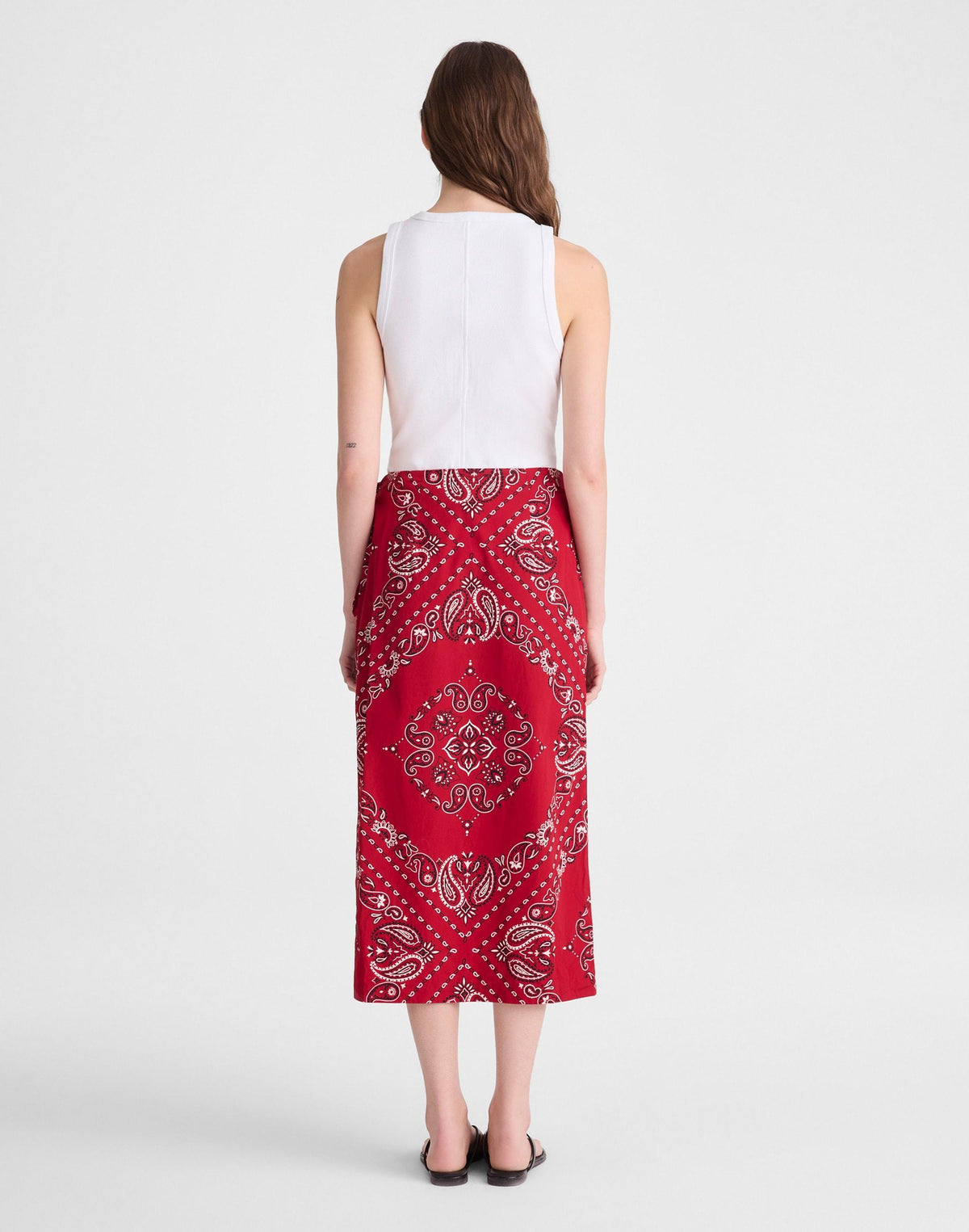 Midi Wrap Skirt in Poplin Chili Pepper | Madewell