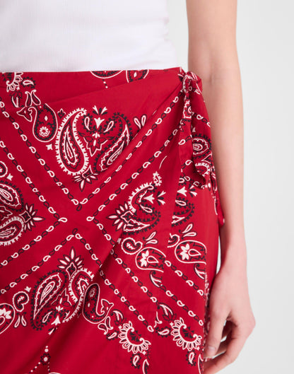 Midi Wrap Skirt in Poplin Chili Pepper | Madewell
