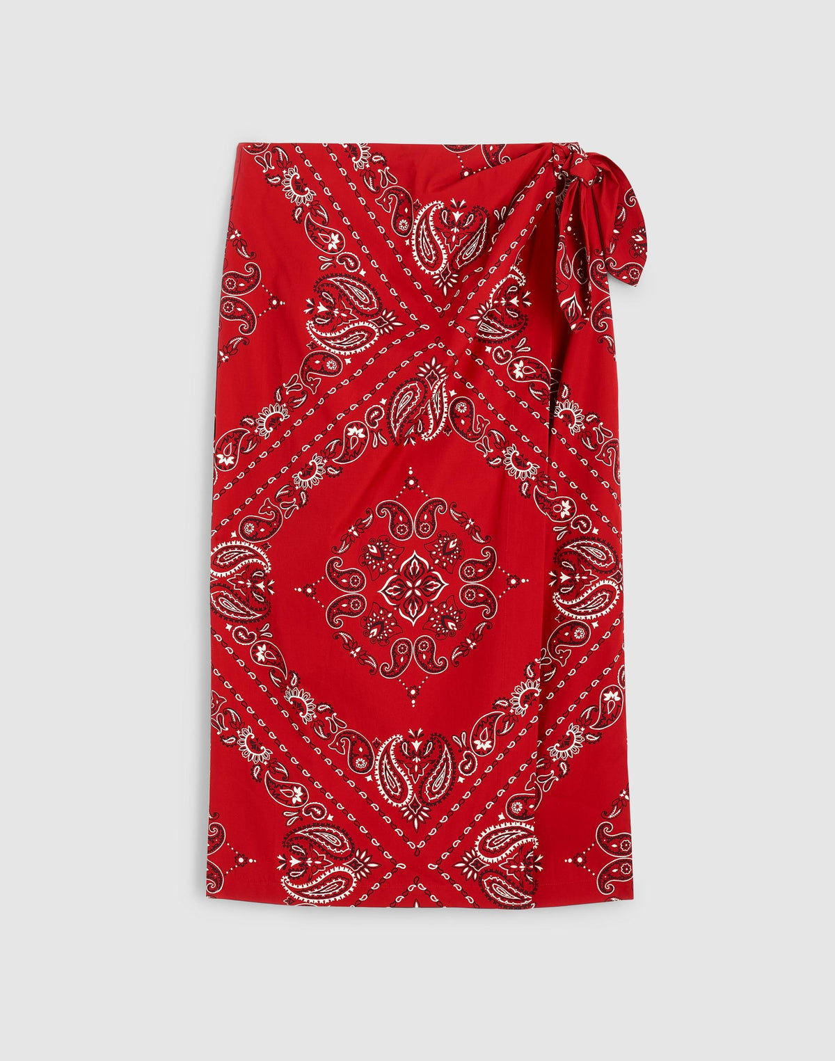 Midi Wrap Skirt in Poplin Chili Pepper | Madewell
