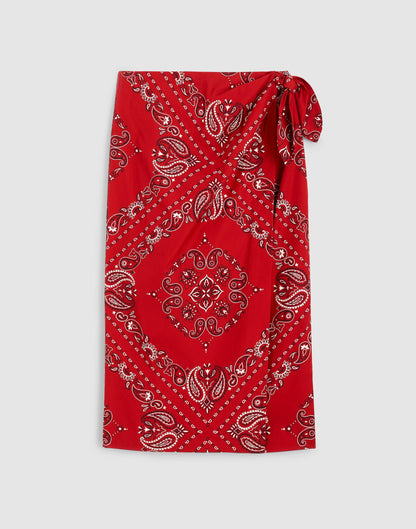 Midi Wrap Skirt in Poplin Chili Pepper | Madewell