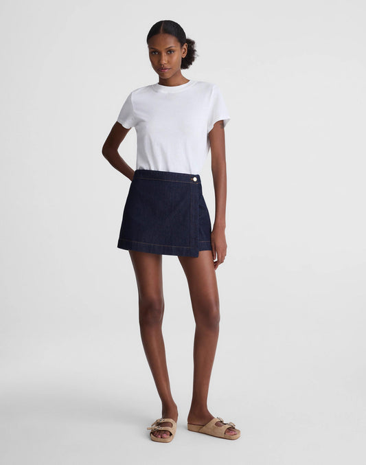 Denim Wrap Mini Skort Rinse Wash | Madewell
