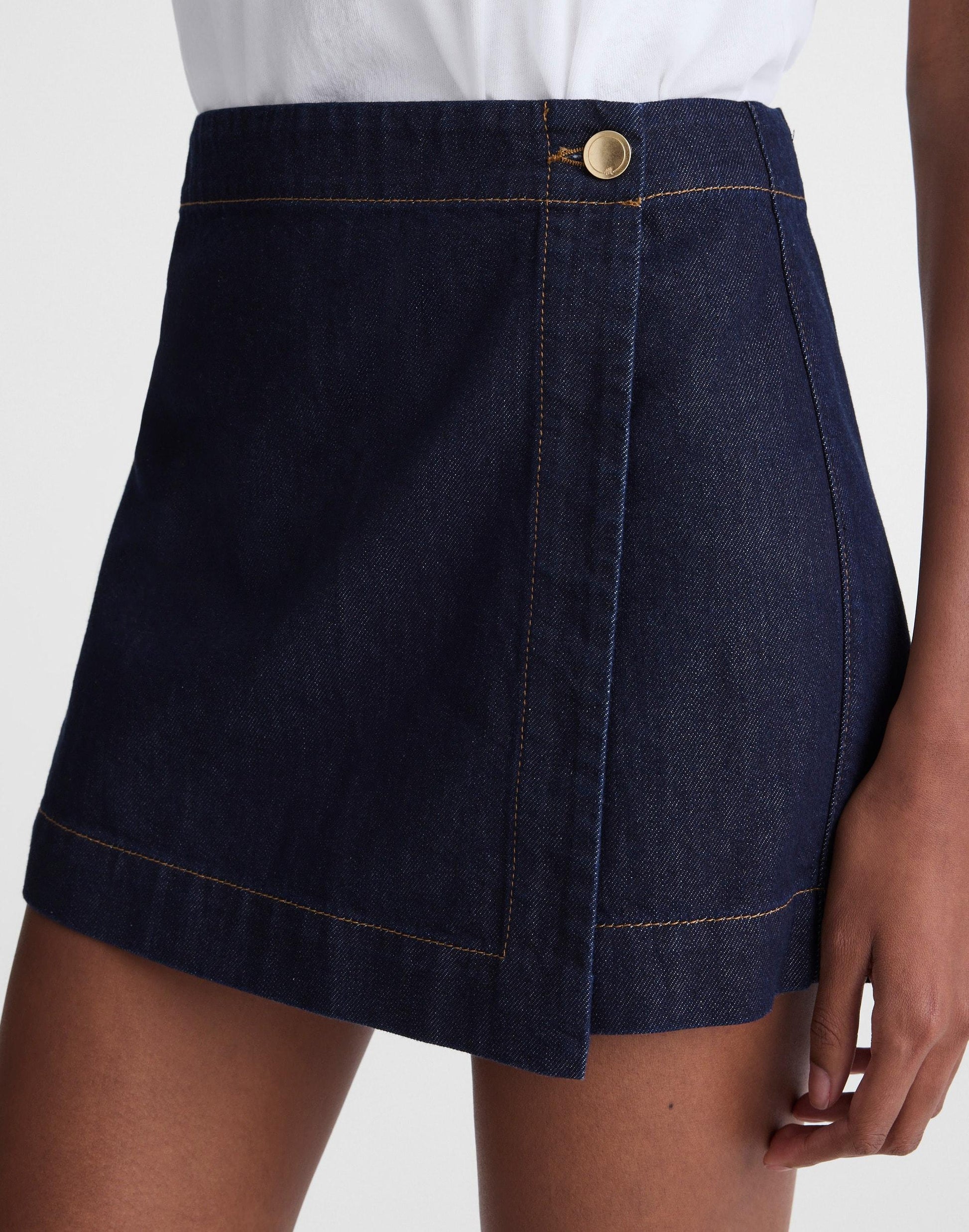 Denim Wrap Mini Skort Rinse Wash | Madewell