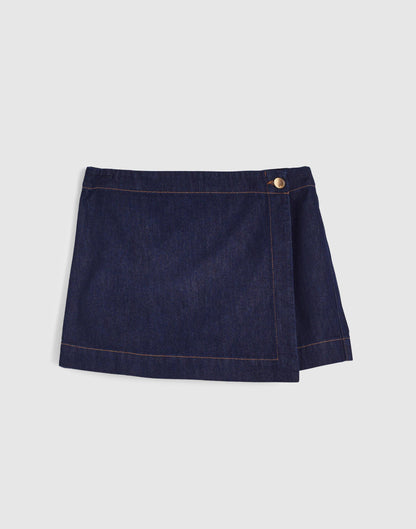 Denim Wrap Mini Skort Rinse Wash | Madewell