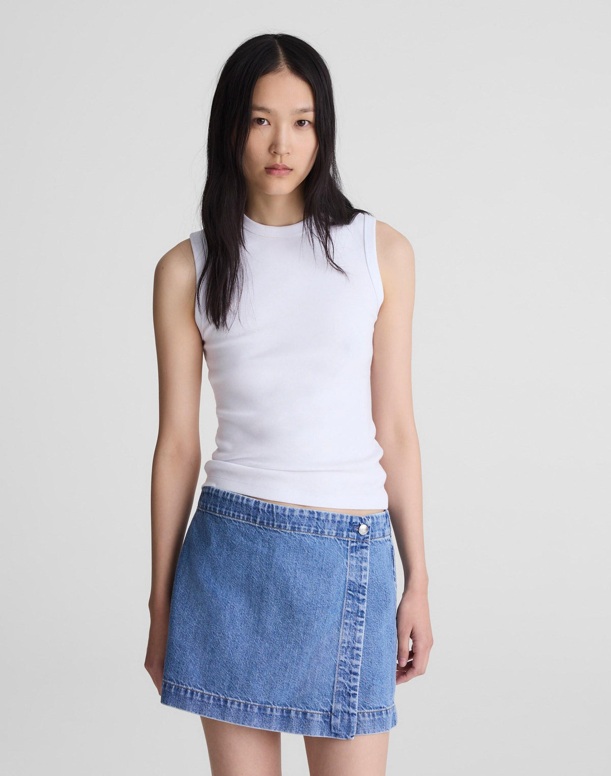 Denim Wrap Mini Skort Midvale Wash | Madewell