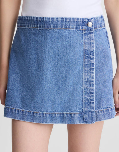 Denim Wrap Mini Skort Midvale Wash | Madewell