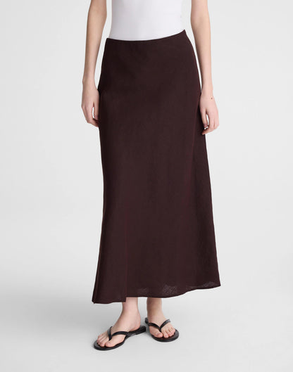 Maxi Slip Skirt in Linen Cocoa | Madewell