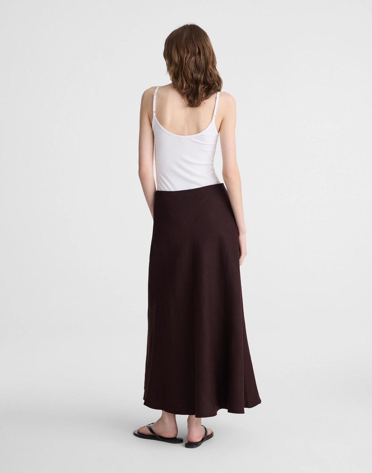 Maxi Slip Skirt in Linen Cocoa | Madewell