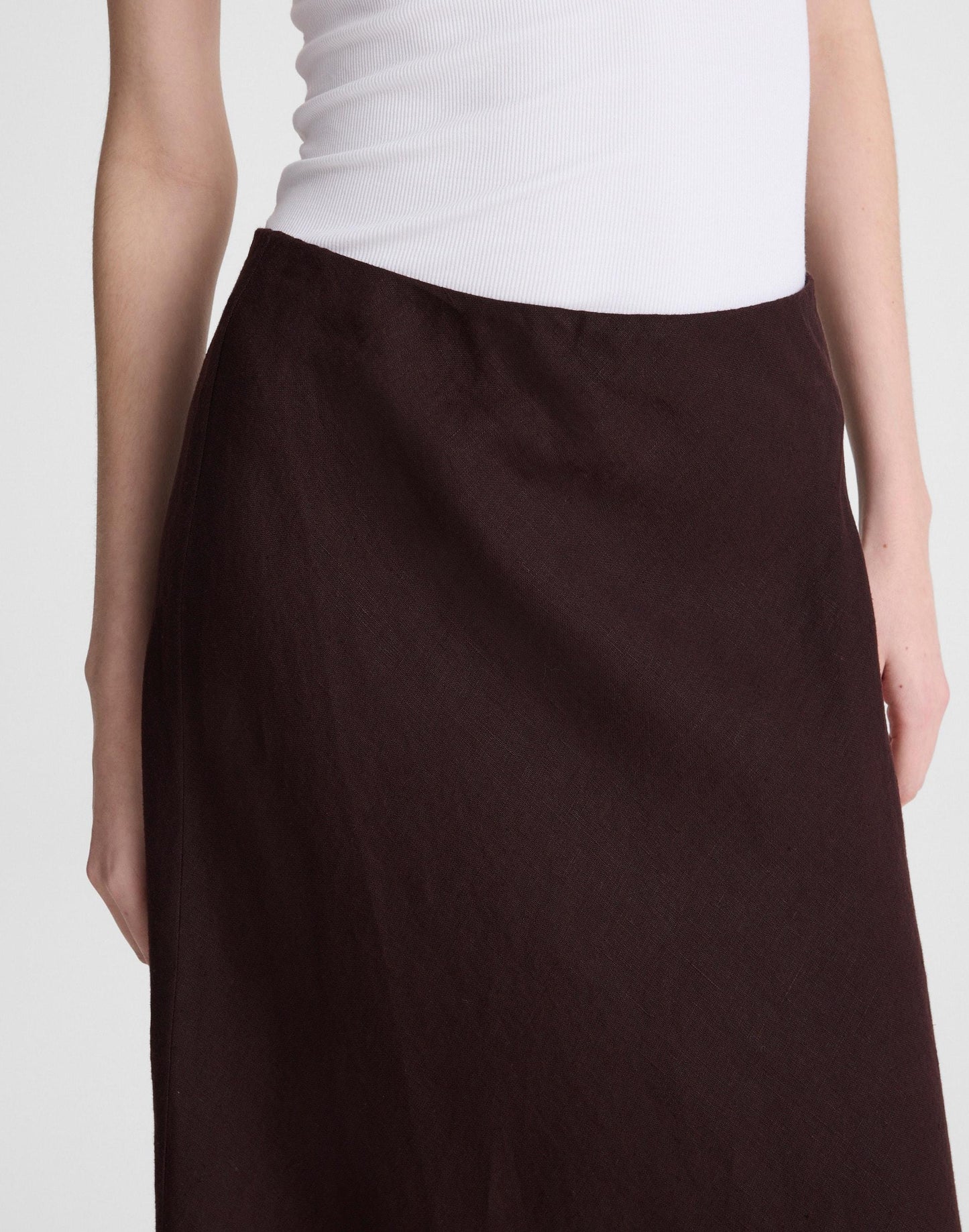 Maxi Slip Skirt in Linen Cocoa | Madewell