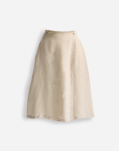 Reistor® Overlap Midi Skirt in 100% Neutral Beige Hemp Beige | Madewell
