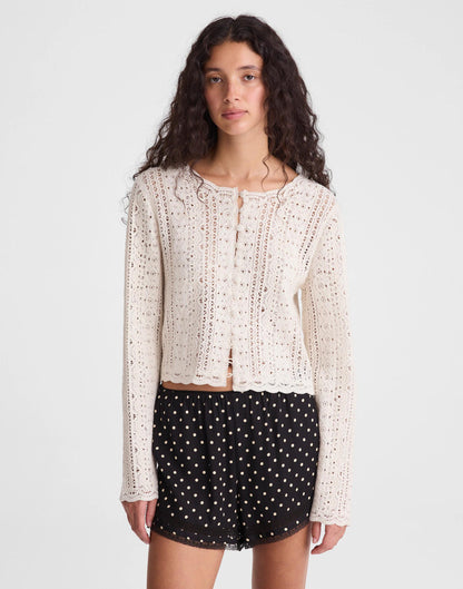 Open-Knit Lace Cardigan Vintage Ivory | Madewell
