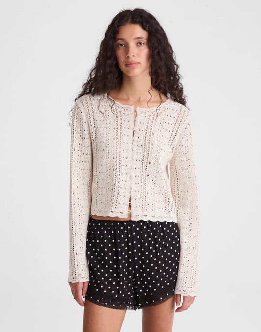 Open-Knit Lace Cardigan Vintage Ivory | Madewell