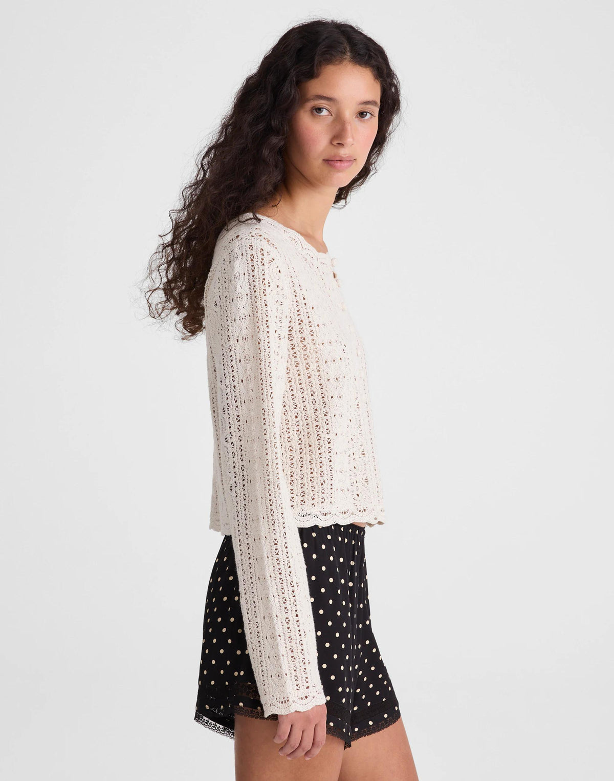 Open-Knit Lace Cardigan Vintage Ivory | Madewell