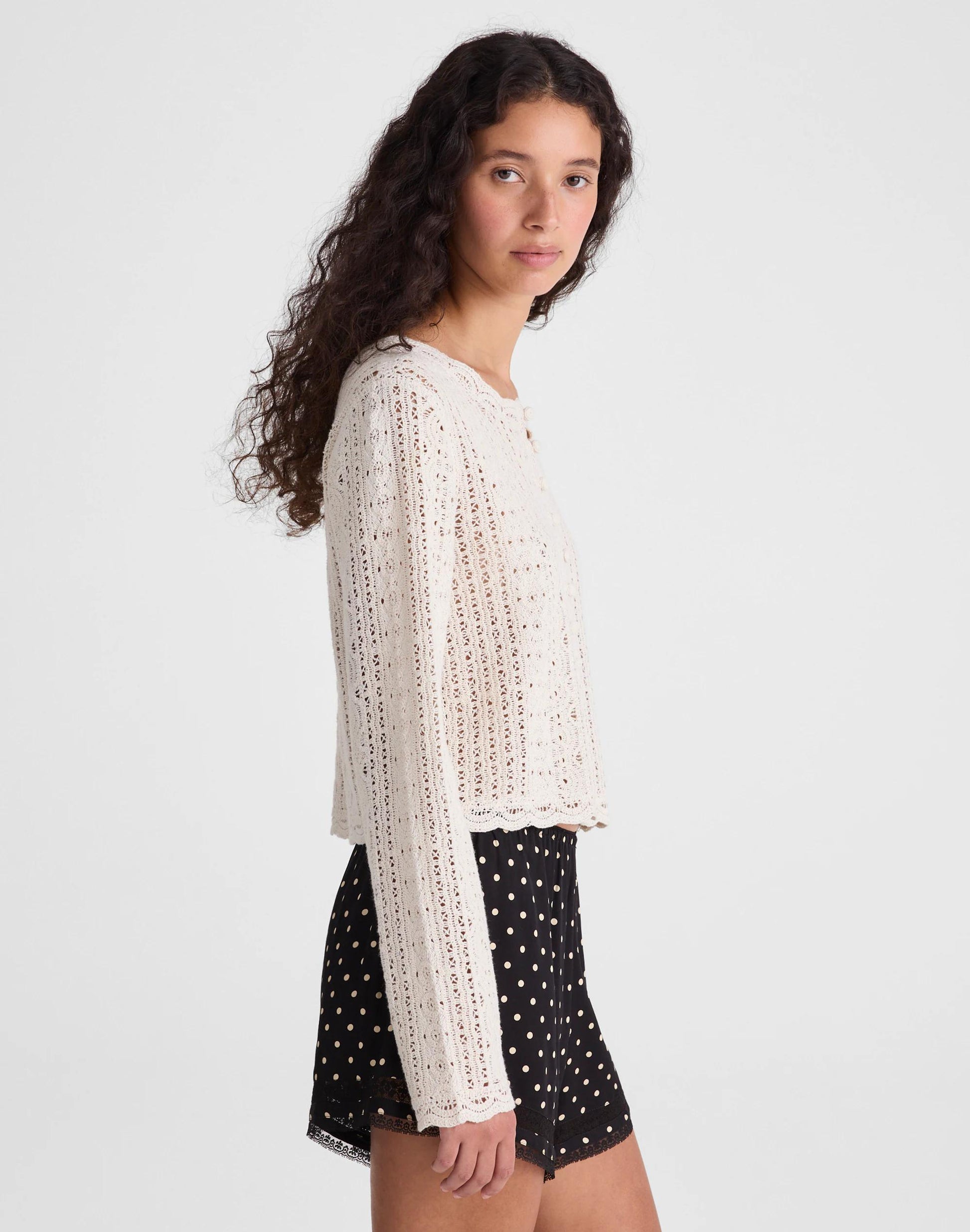 Open-Knit Lace Cardigan Vintage Ivory | Madewell
