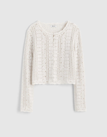 Open-Knit Lace Cardigan Vintage Ivory | Madewell