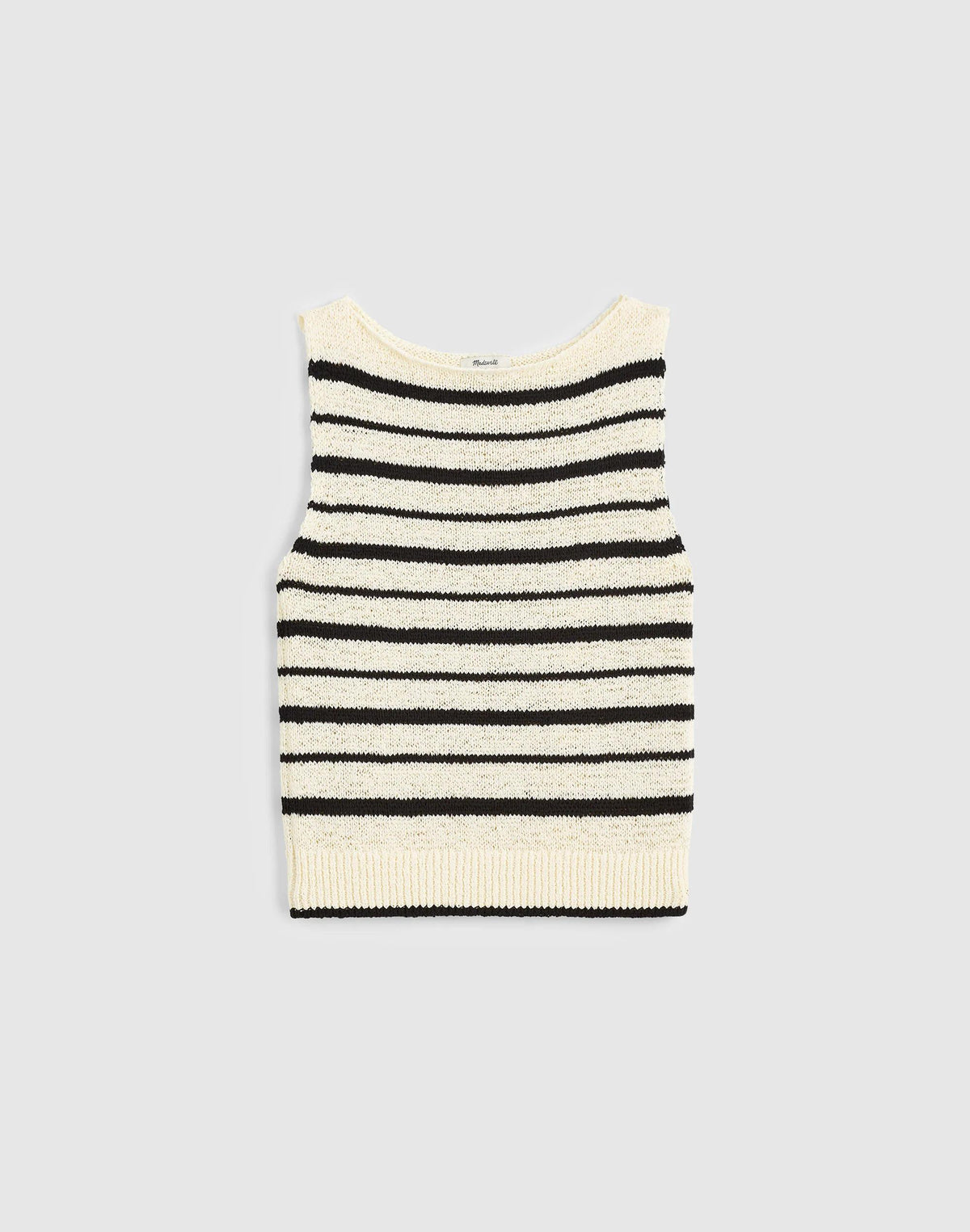 Boatneck Sweater Tank Ivory And Black Stripe | Madewell