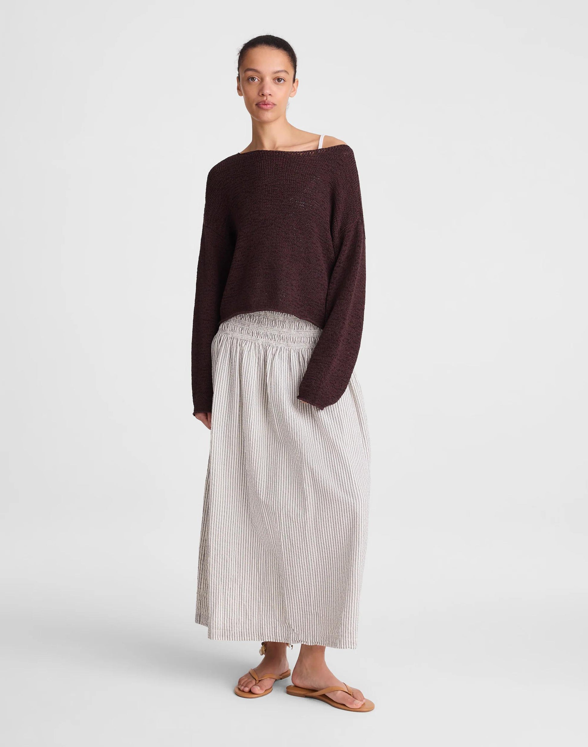 Boatneck Pullover Sweater Burnt Cocoa | Madewell