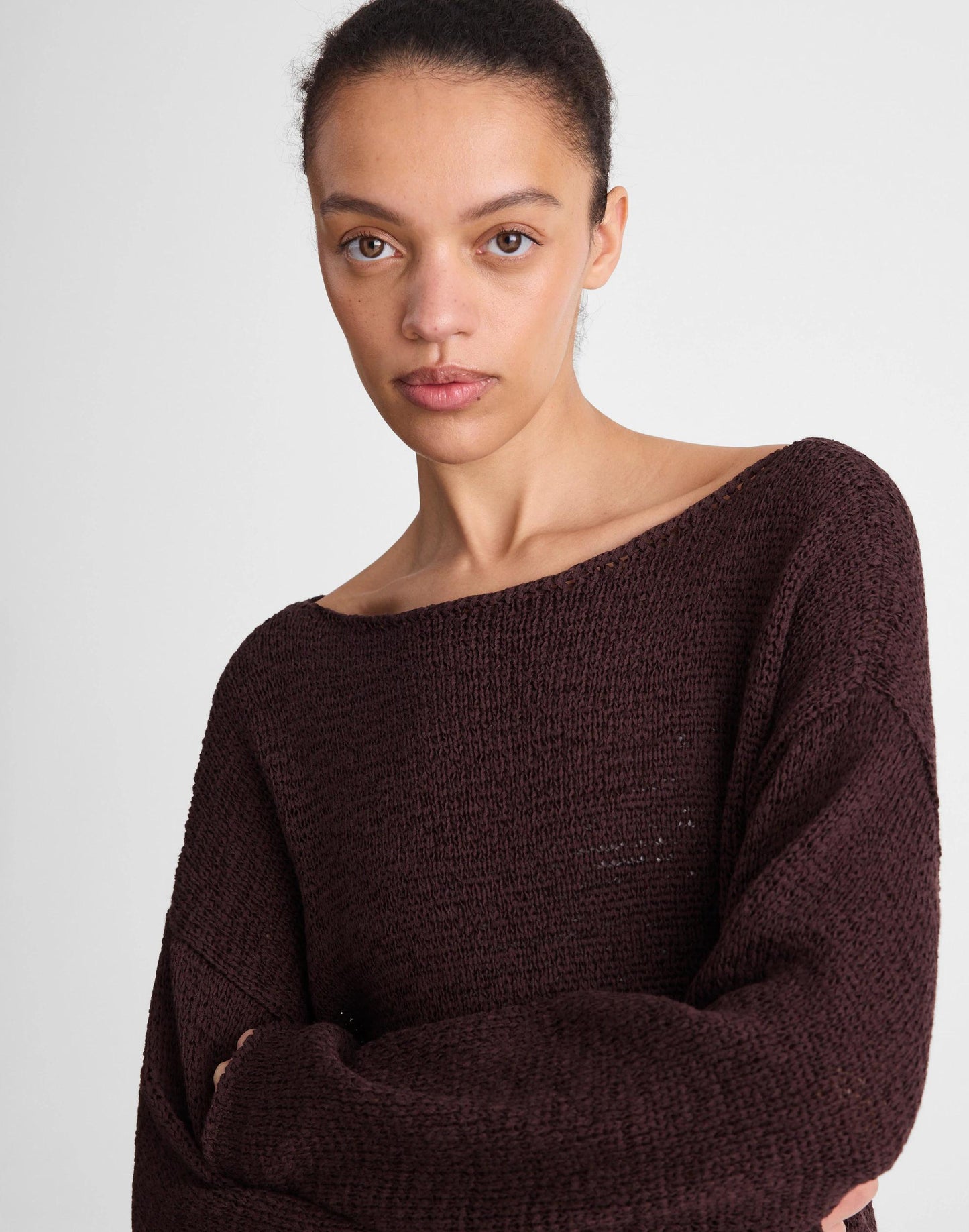 Boatneck Pullover Sweater Burnt Cocoa | Madewell