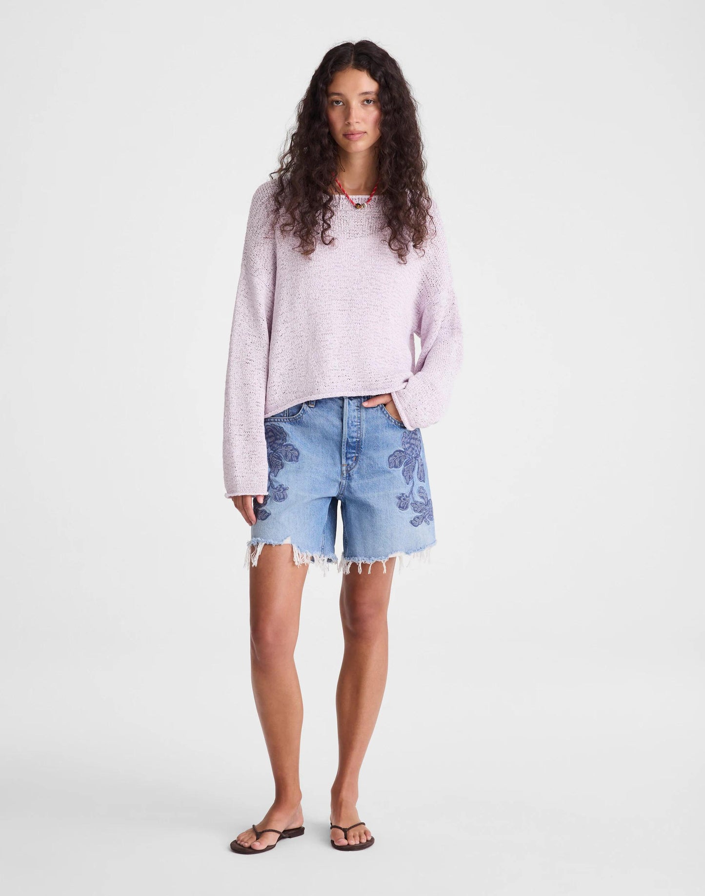 Boatneck Pullover Sweater Marble Lilac | Madewell