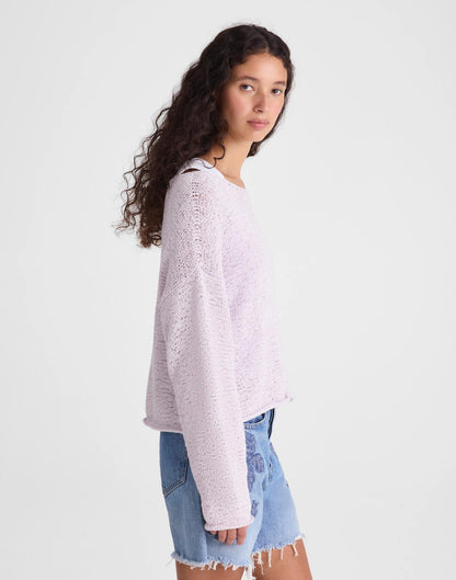 Boatneck Pullover Sweater Marble Lilac | Madewell