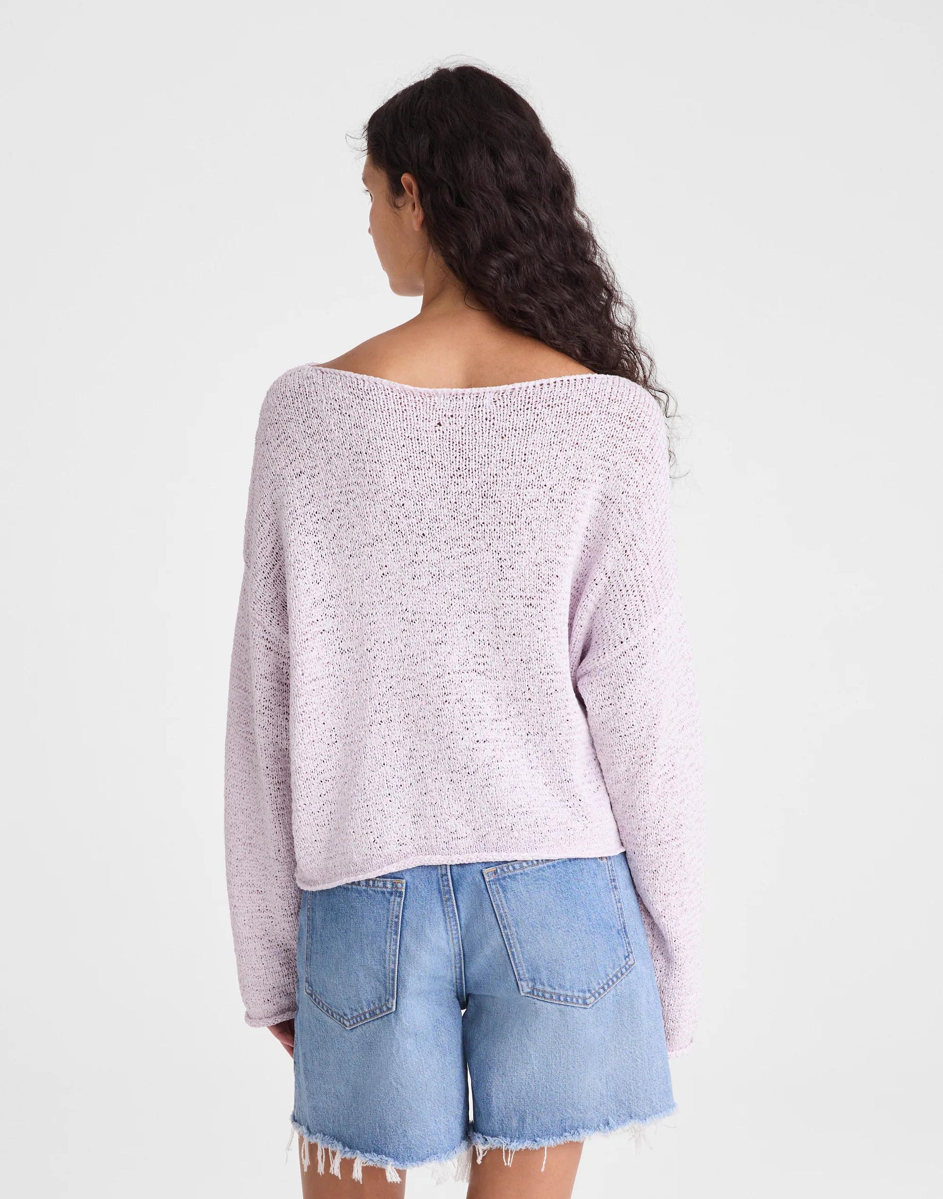 Boatneck Pullover Sweater Marble Lilac | Madewell