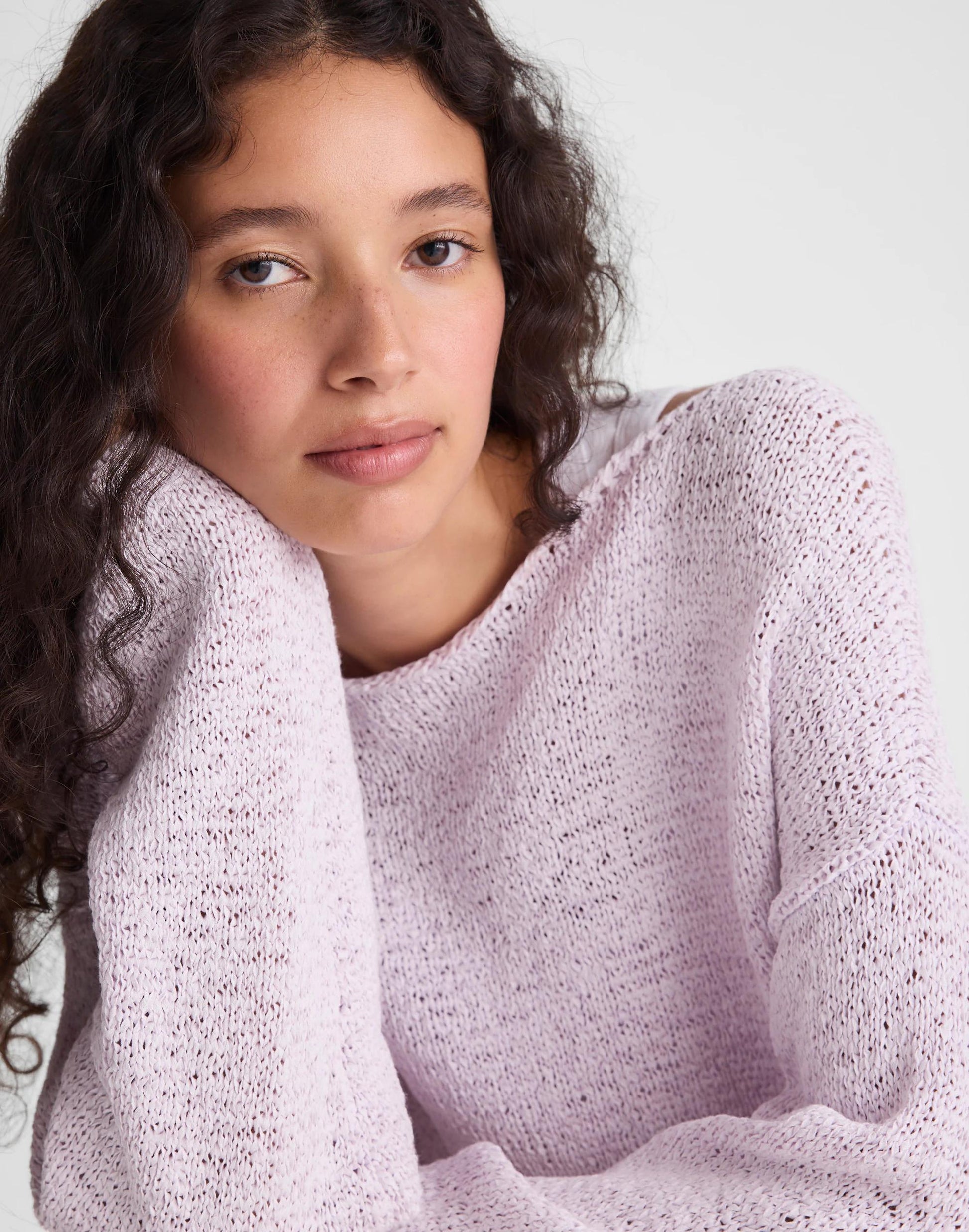 Boatneck Pullover Sweater Marble Lilac | Madewell