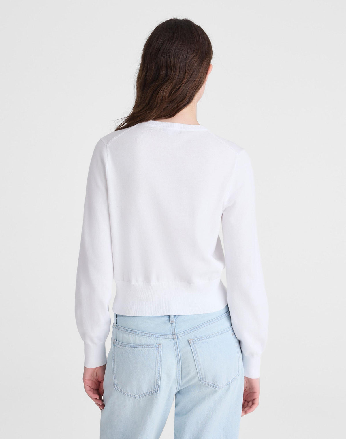 Button-Front Cardigan in 100% Cotton White | Madewell