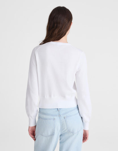 Button-Front Cardigan in 100% Cotton White | Madewell
