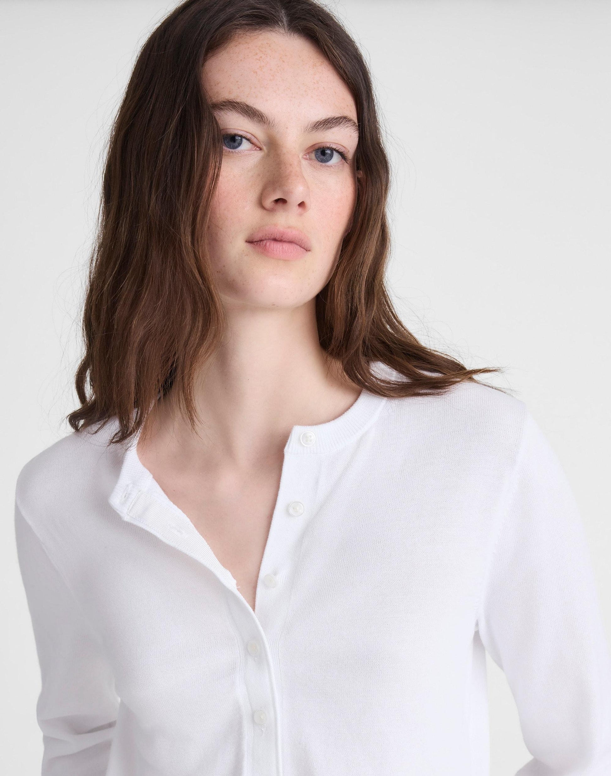 Button-Front Cardigan in 100% Cotton White | Madewell