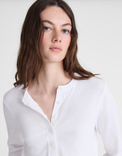 Button-Front Cardigan in 100% Cotton White | Madewell