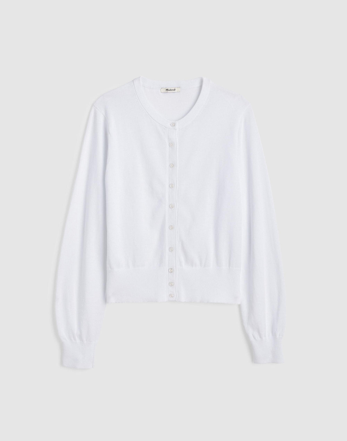 Button-Front Cardigan in 100% Cotton White | Madewell