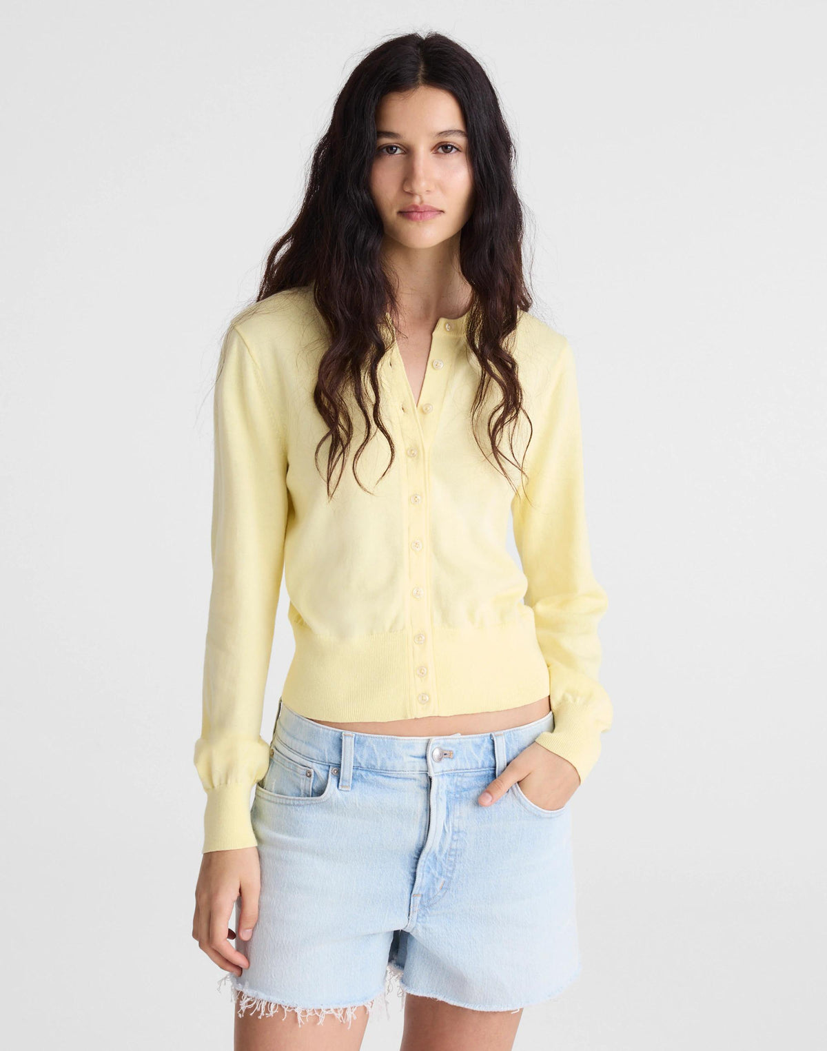 Button-Front Cardigan in 100% Cotton Candlelight | Madewell