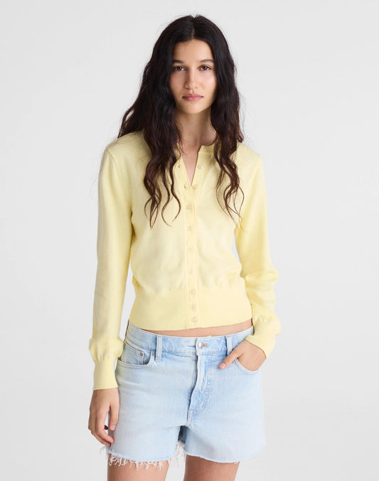 Button-Front Cardigan in 100% Cotton Candlelight | Madewell