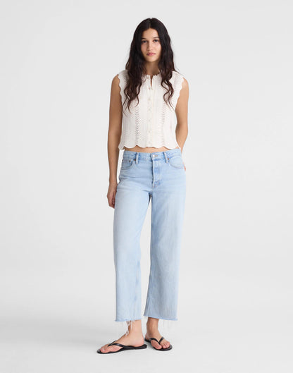 Wavy-Knit Button-Front Shell Top Vintage Ivory | Madewell
