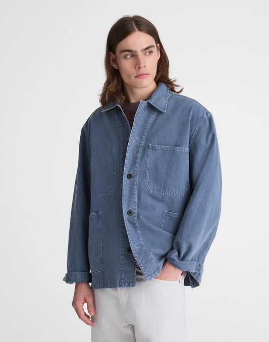 Chore Jacket in Cotton-Hemp Blend French Blue | Madewell