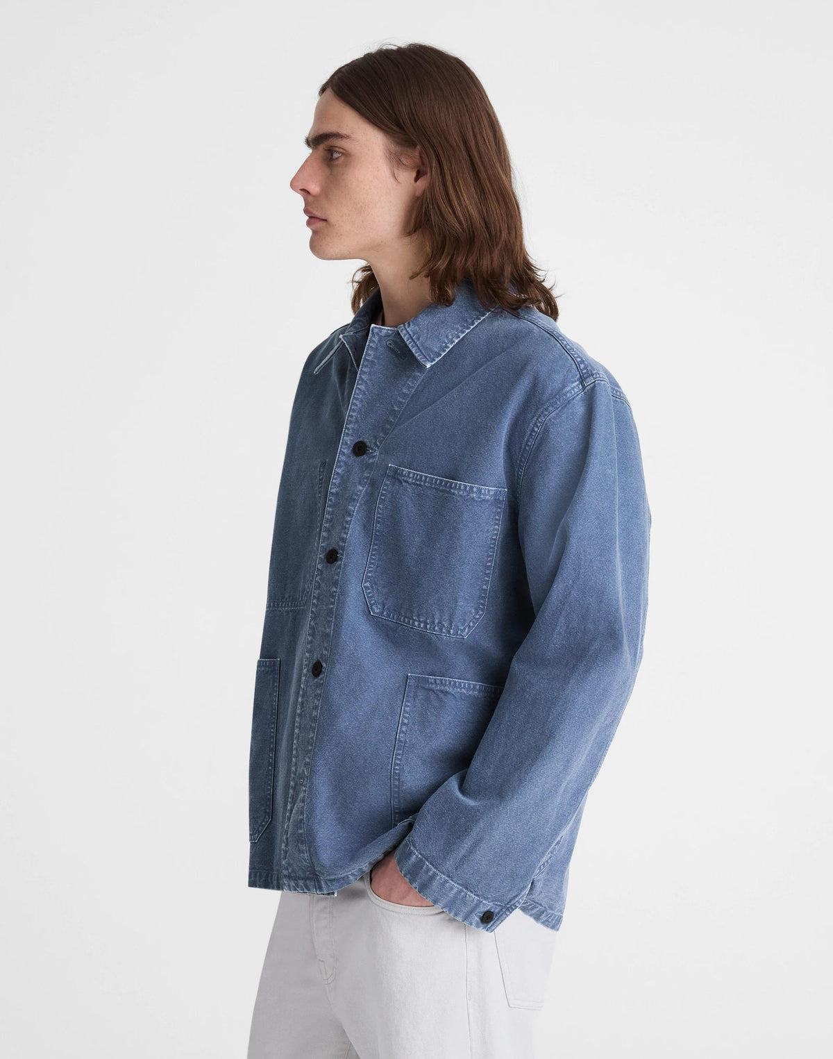 Chore Jacket in Cotton-Hemp Blend French Blue | Madewell