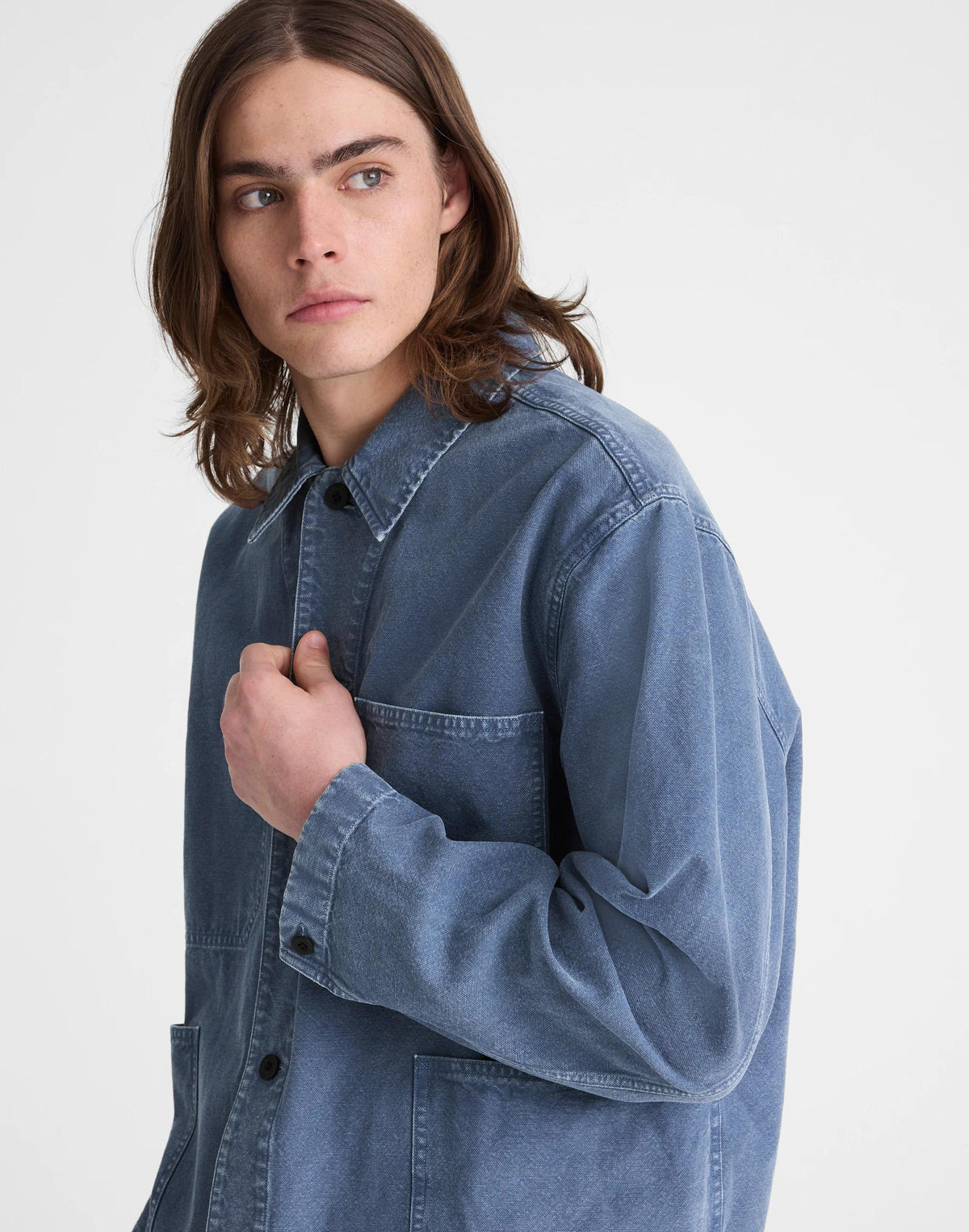 Chore Jacket in Cotton-Hemp Blend French Blue | Madewell