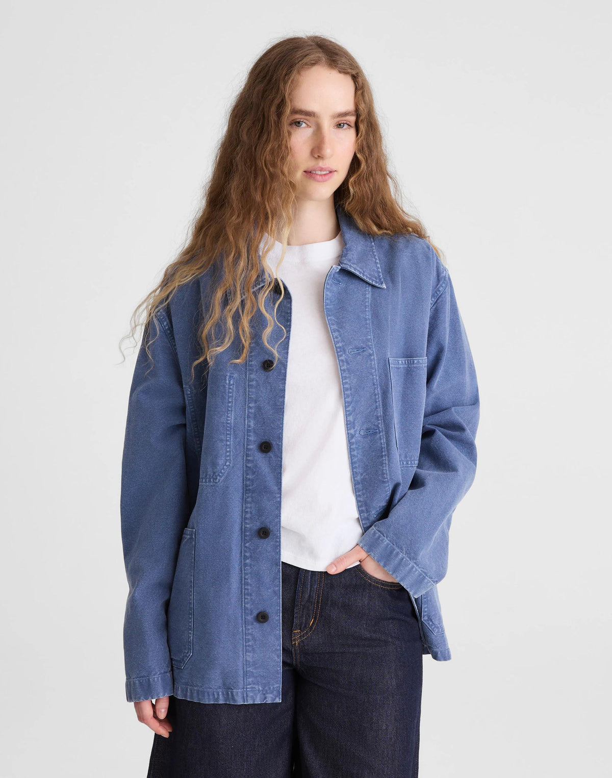 Chore Jacket in Cotton-Hemp Blend French Blue | Madewell