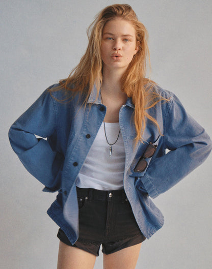 Chore Jacket in Cotton-Hemp Blend French Blue | Madewell