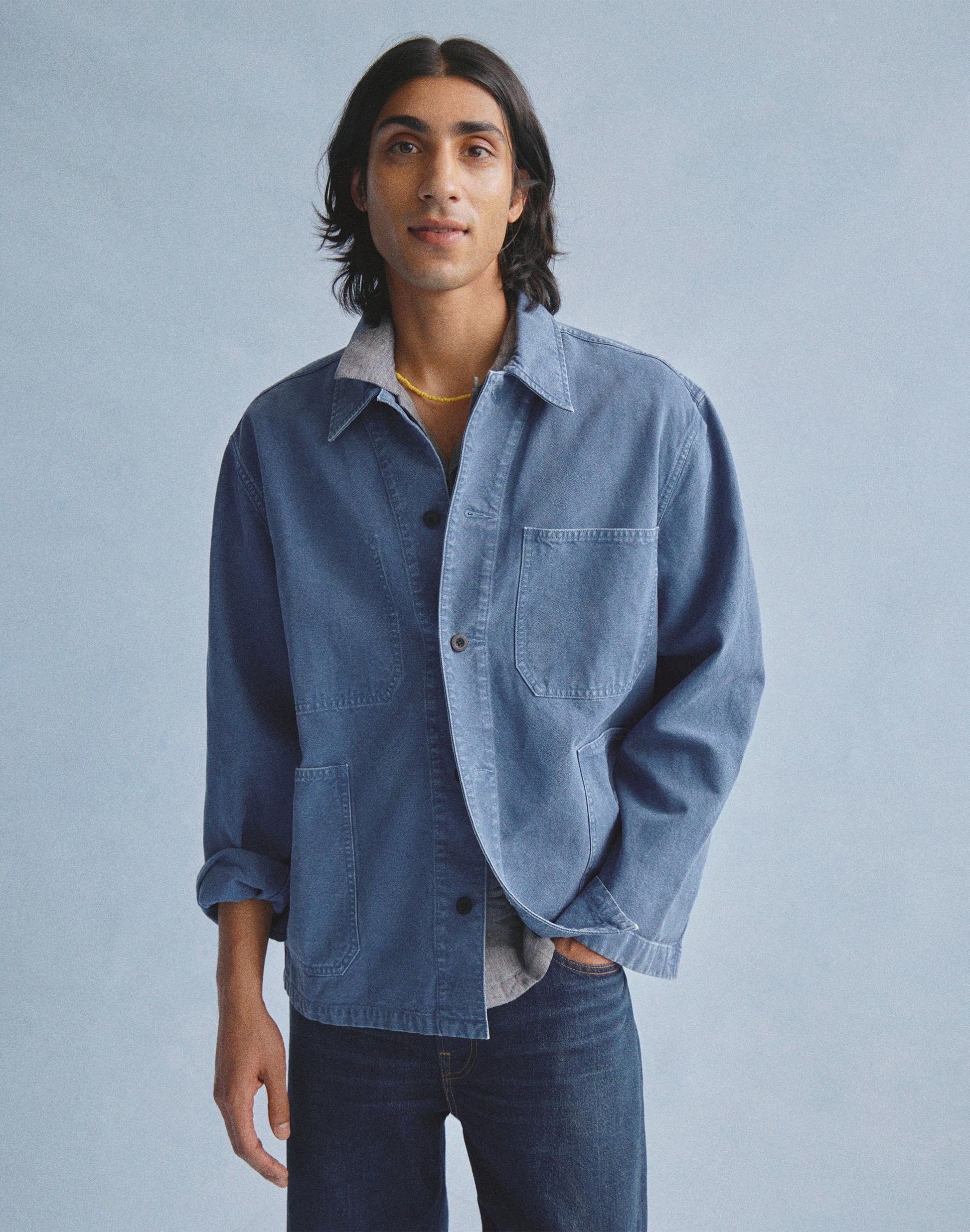 Chore Jacket in Cotton-Hemp Blend French Blue | Madewell