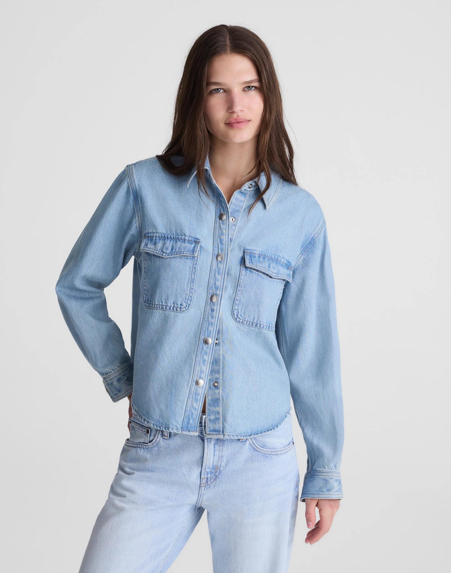 Airy Denim Relaxed Shirt-Jacket Faded Horizon Wash | Madewell