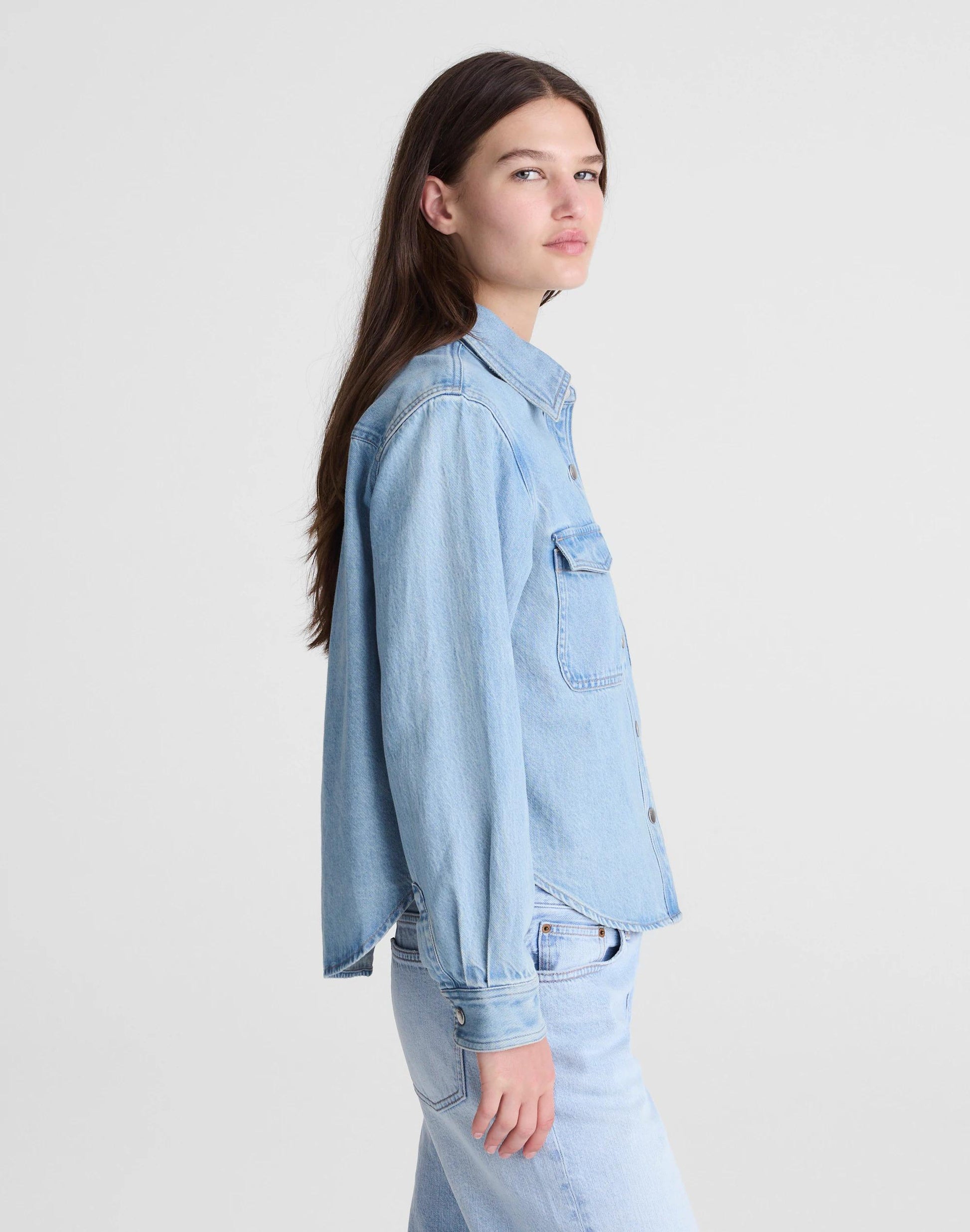 Airy Denim Relaxed Shirt-Jacket Faded Horizon Wash | Madewell