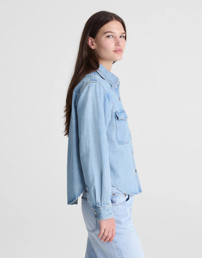 Airy Denim Relaxed Shirt-Jacket Faded Horizon Wash | Madewell