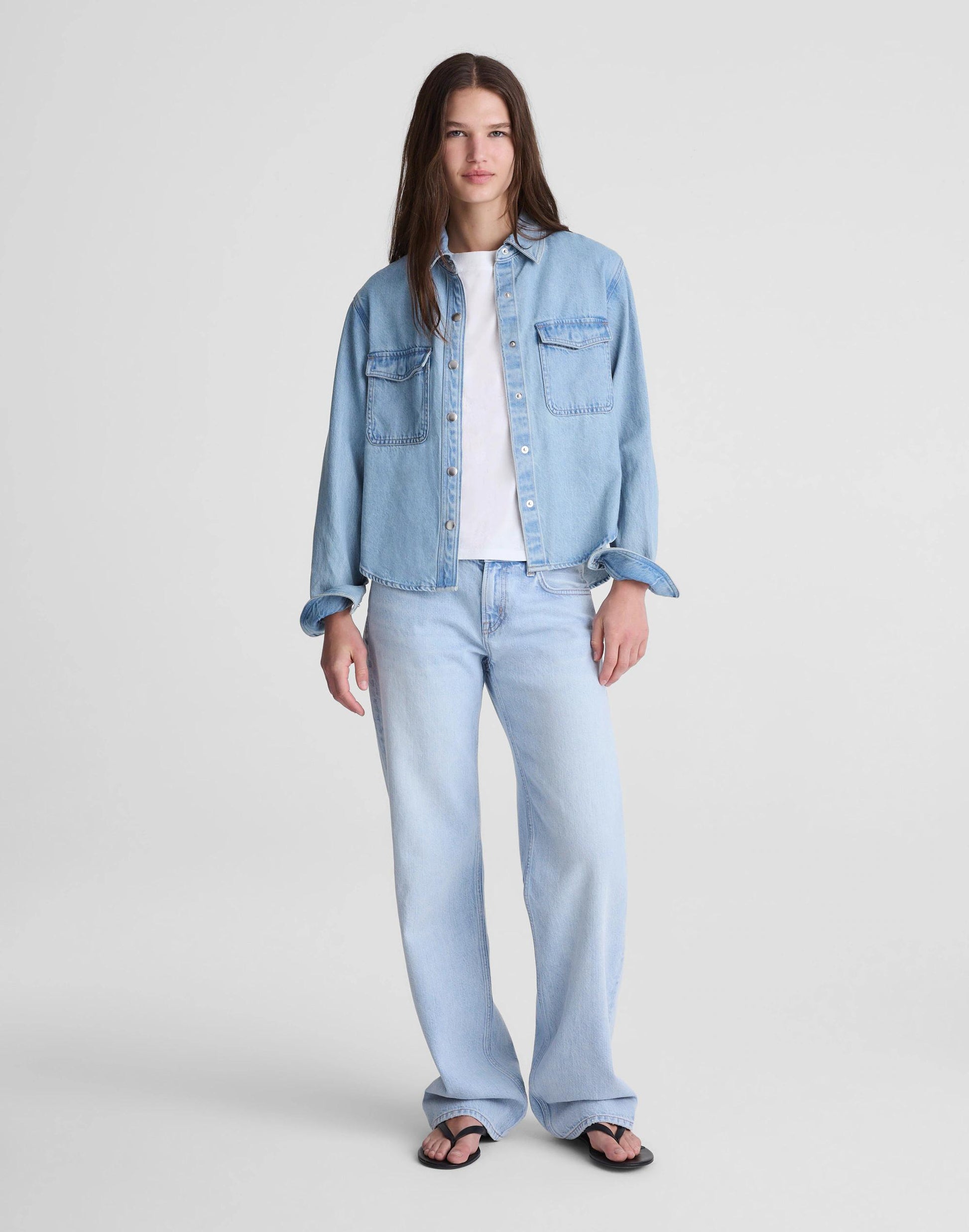 Airy Denim Relaxed Shirt-Jacket Faded Horizon Wash | Madewell